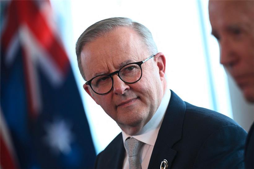 Australiens Regierungschef Anthony Albanese während eines Treffens mit US-Präsident Joe Biden an diesem Wochenende beim G7-Gipfel in Japan
