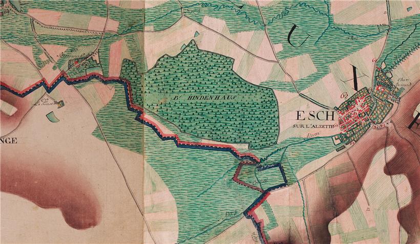 Auszug aus der Kabinettskarte der österreichischen Niederlande und des Fürstentu...