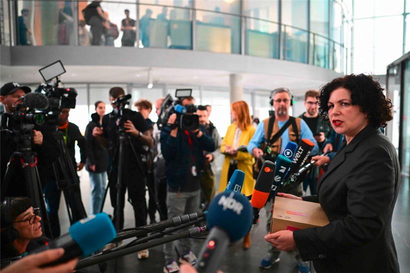 BSW-Parteichefin Amira Mohamed Ali legte am Mittwoch Einspruch gegen das Wahlergebnis der Bundestagswahl ein
