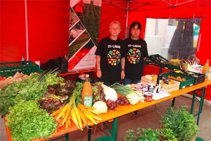 Bei Manuela und Maria von Co-Labor gab es eine große Auswahl an Bioprodukten