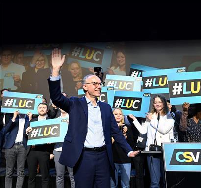 Bei der Bestätigung als Spitzenkandidat: Luc Frieden am 25. März 2023
