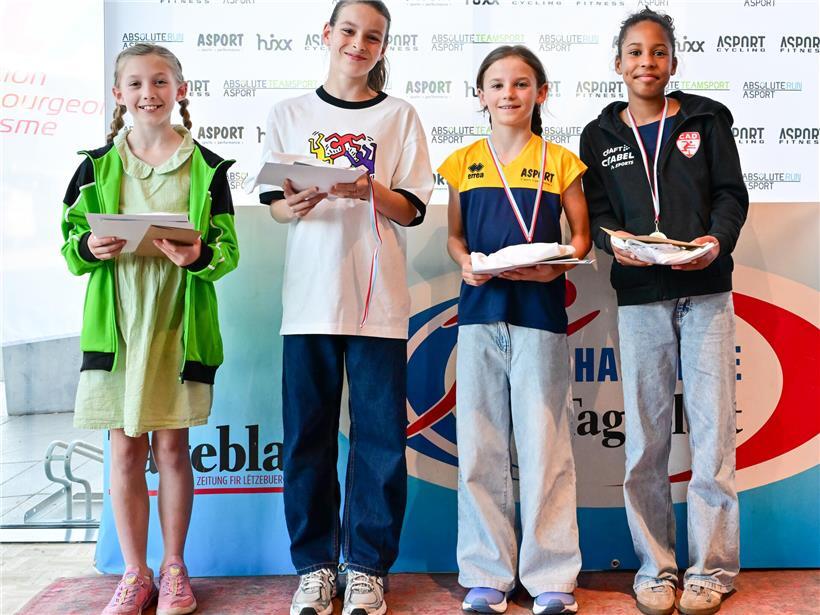 Siegerinnen U12 2015: Lena Amégandji (CAD) vor Lora Kartheiser (Celtic) und Mia Spalletta (CAEG) beim Wettkampf