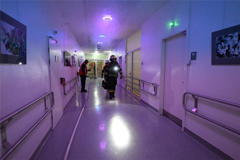 Bei der Übung einer Evakuierung des CHEM in Düdelingen.