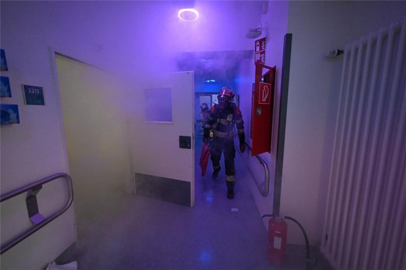 Bei der Übung einer Evakuierung des CHEM in Düdelingen.