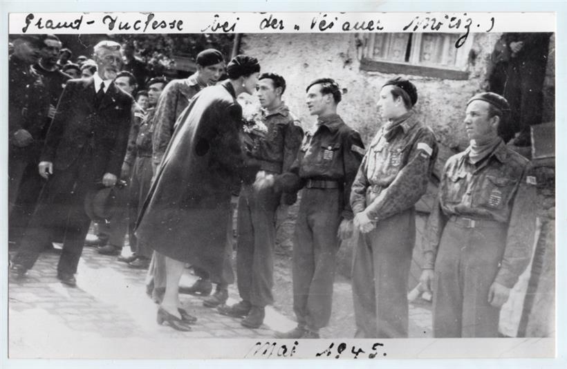 Bei ihrem Besuch im Mai 1945 bedankte sich Großherzogin Charlotte unter anderem ...