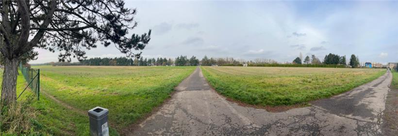 Beide Wiesen links und rechts des Feldwegs sollen bebaut werden
