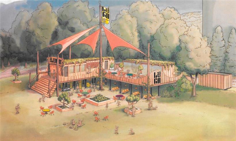 Beim „Agricultural Hub“ oder „AgriLab“ handelt es sich um einen Pavillon, der als Besucherzentrum ausgelegt wird 
