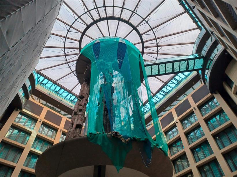 Beim Platzen der rund 16 Meter hohen Wassersäule in einer Hotellobby war Mitte Dezember schlagartig eine Million Liter Wasser ausgelaufen
