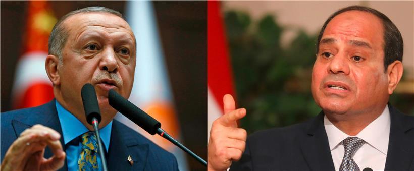 Bekämpfen einander auf libyschem Boden: die Präsidenten der Türkei und Ägyptens, Erdogan und Al-Sissi 

