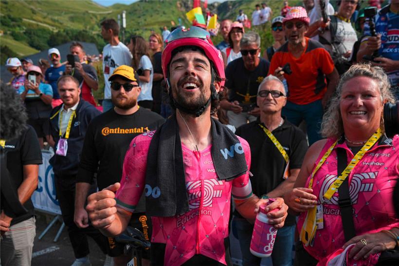 Ben Healy schnappte sich am Montag die Führung in der Gesamtwertung
