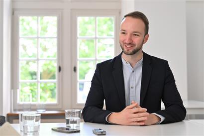 Ben Streff in den Räumen der LSAP-Fraktion auf dem Krautmarkt, politische Sitzung vergangene Woche