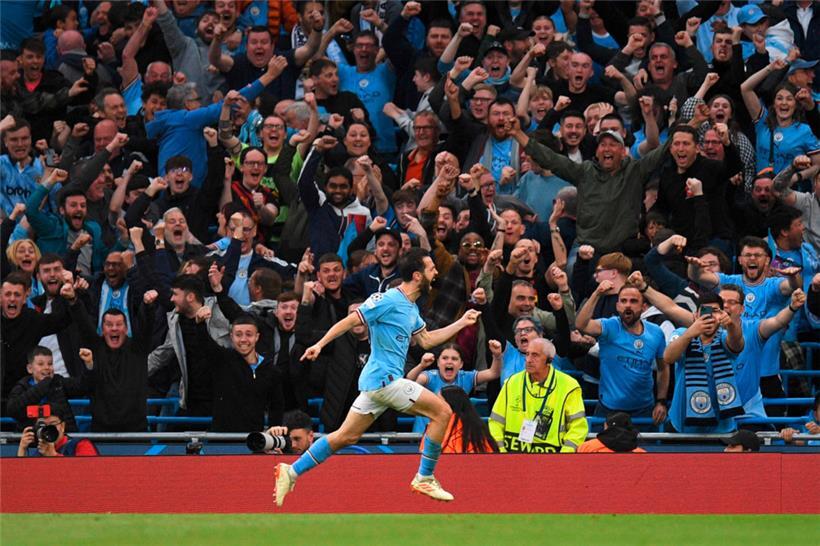 Bernardo Silva erzielte bei der Gala-Vorstellung von Manchester City gleich zwei Tore
