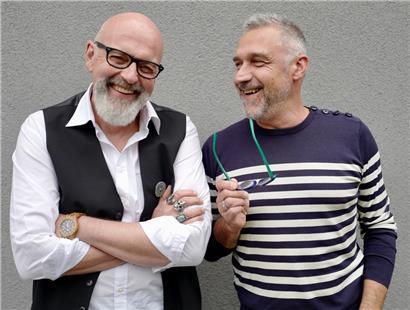 Beste Freunde und Künstler: Thierry Lutz und Jean-Claude Salvi sind am 1. und 6. Mai sowie an jedem Samstag bis zum 21. Mai im Pavillon Arcelor anzutreffen
