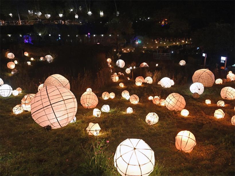 Besucher wandelten durch ein romantisches Lichtermeer