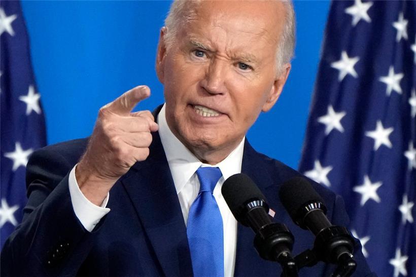 Biden bei der Pressekonferenz am Donnerstag

