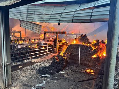 Scheune in Colpach in Flammen: Feuerwehr muss 180 Heuballen löschen 