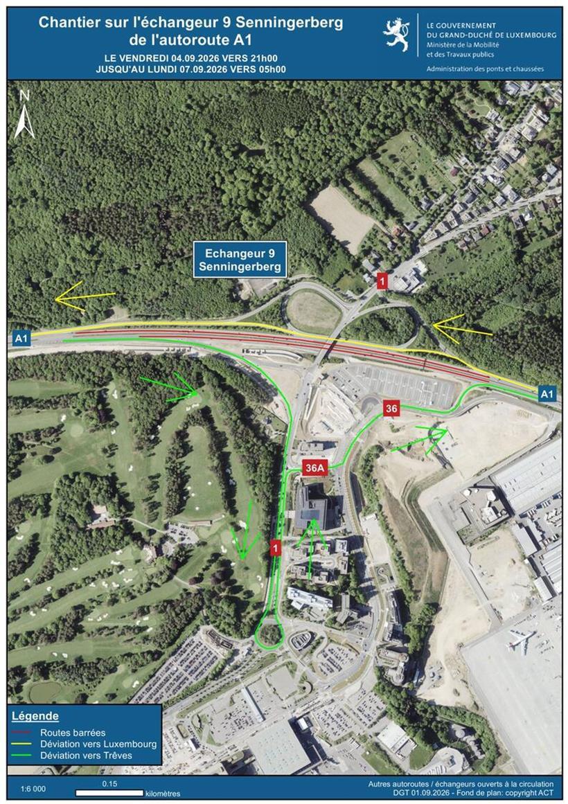 A1 bei Senningerberg wird für das gesamte Wochenende voll gesperrt A1 bei Senningerberg wird für das gesamte Wochenende voll gesperrt