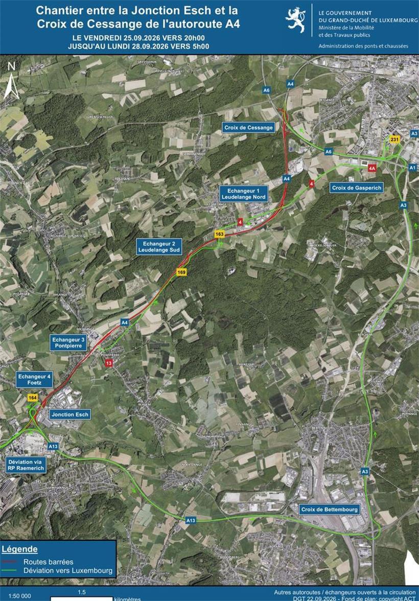 Escher Autobahn dicht: Bauarbeiten bremsen den Verkehr am Wochenende aus Escher Autobahn dicht: Bauarbeiten bremsen den Verkehr am Wochenende aus