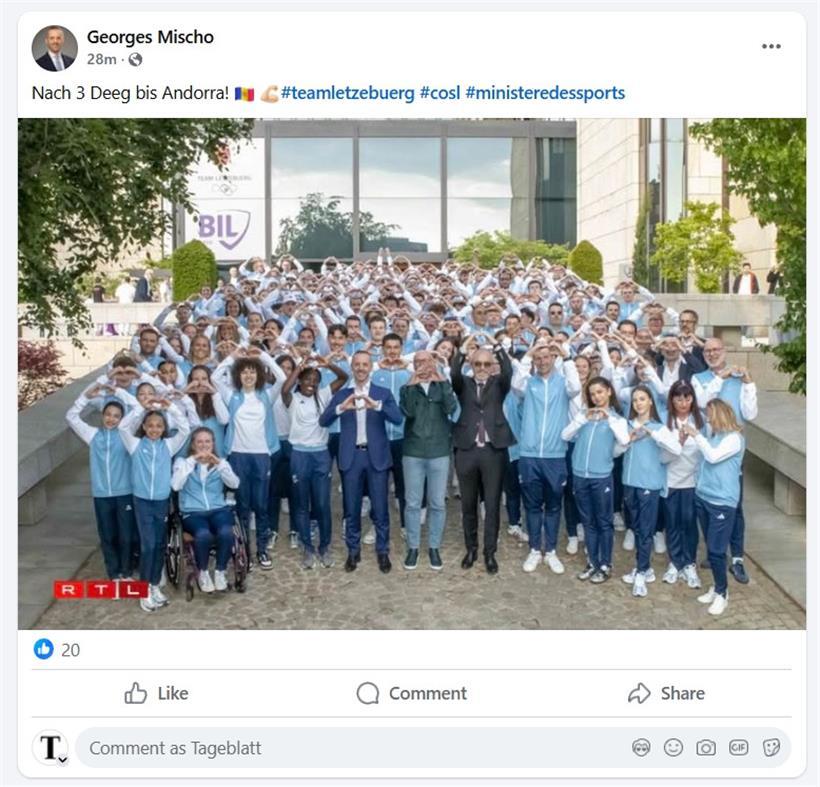 Sportminister Mischo fährt eine Woche zu früh zu den Spielen der kleinen Staaten 