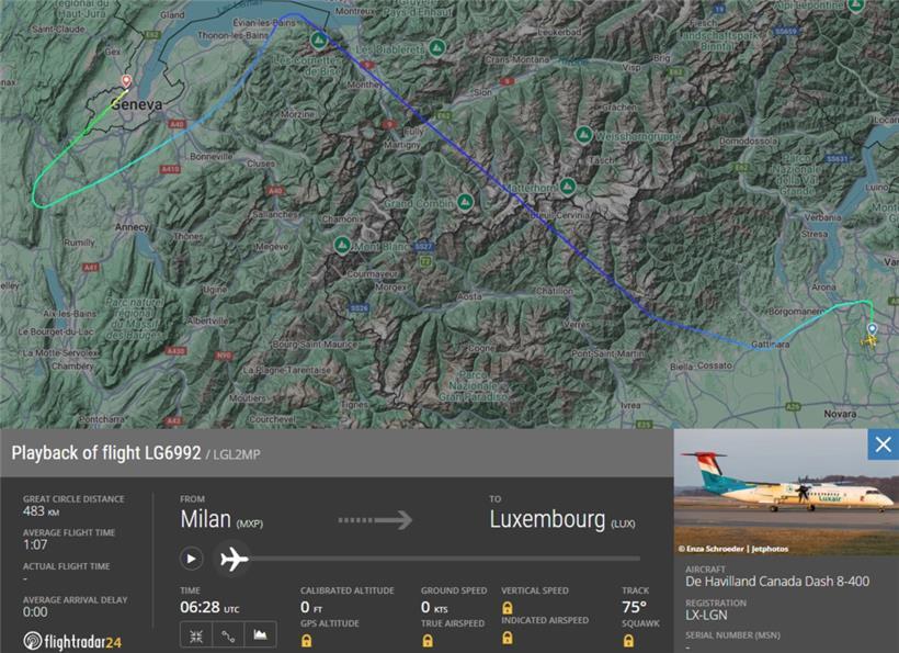 Luxair-Flug musste auf dem Weg zurück aus Mailand in Genf landen 