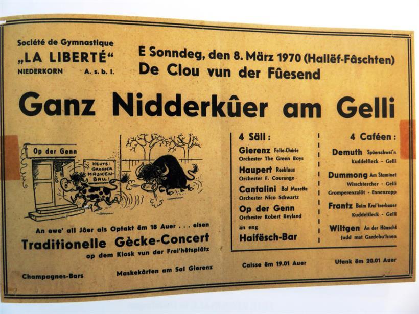 Rückblick auf eine alte Tradition: Niederkorn feiert seit 90 Jahren Karneval 