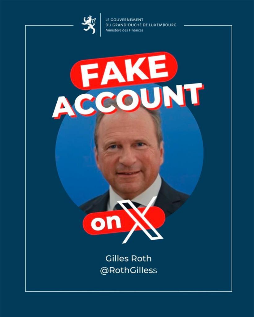 Ministerium warnt vor Fake-Account von Gilles Roth 