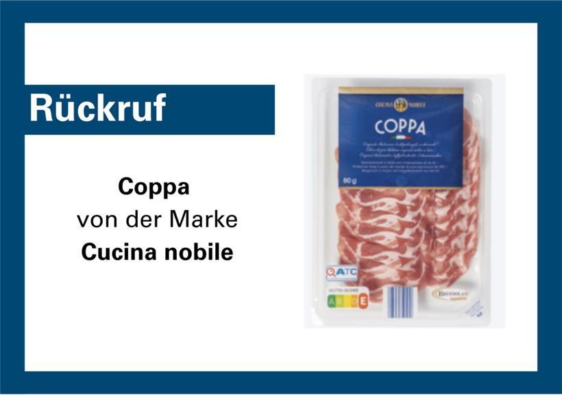 ALVA ruft Aufschnitt „Coppa“ der Marke „Cucina nobile“ zurück 