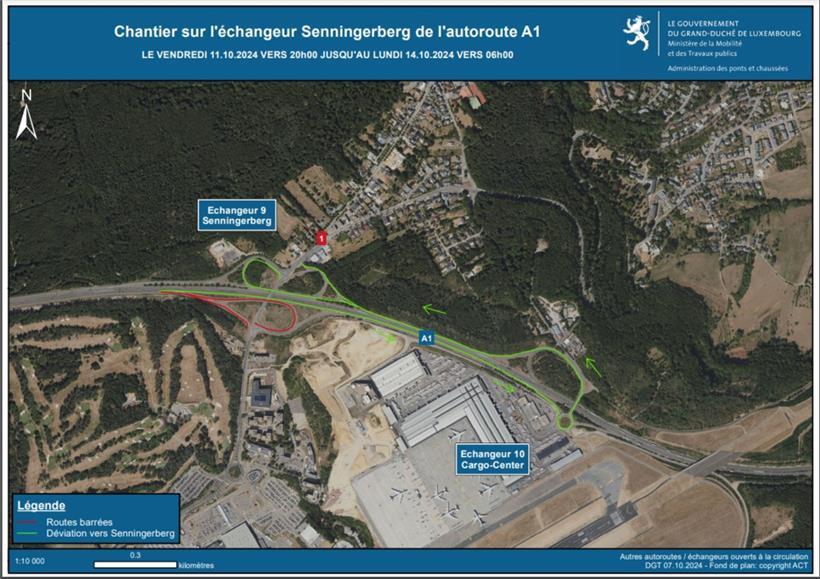 Ab Freitag: Ausfahrt nach Senningerberg auf der A1 in Richtung Trier gesperrt 
