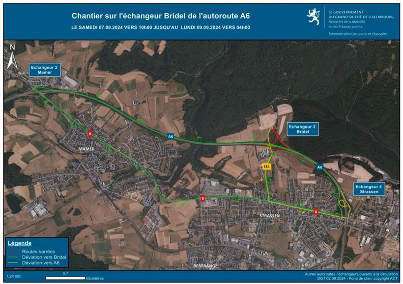 Baustelle: Anschlussstelle Bridel am Wochenende komplett gesperrt 