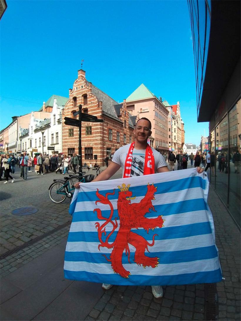 „Ich drücke die Daumen“: Luxemburger Fan feiert in Malmö  