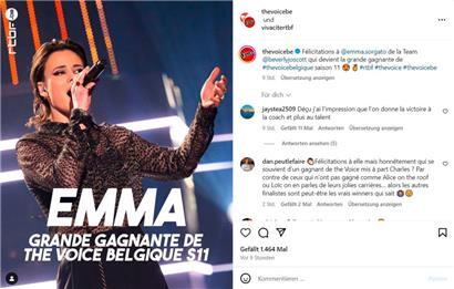 Luxemburgerin Emma Sorgato gewinnt „The Voice Belgique“