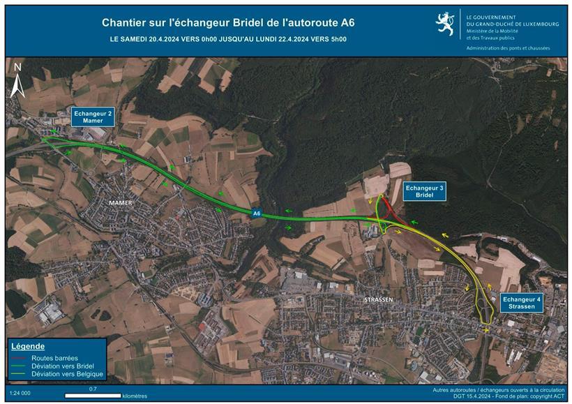 Anschlussstellen Bridel und Steinfort sind am Wochenende teilweise gesperrt 