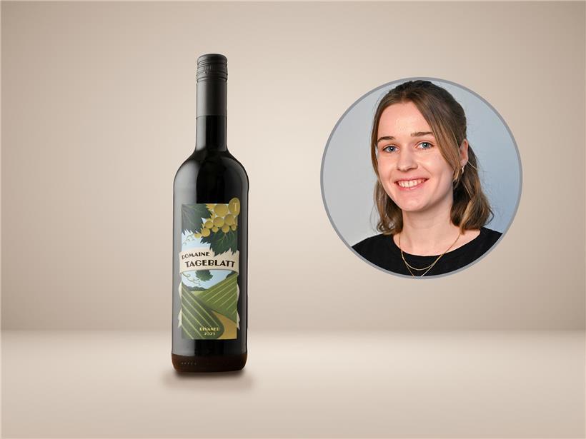 Kim Kieffer, die Künstlerin. Nicht nur für die Zeitung, sondern auch für unsere Flasche schwingt sie den digtalen Pinsel.