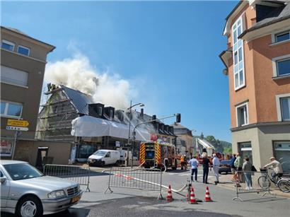 CGDIS rückt wegen Dachbrand in Echternach aus