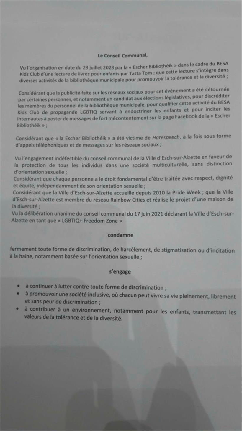 Escher Gemeinderat gibt „Tatta Tom“ Rückendeckung – ADR steht alleine da 