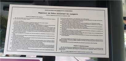 Aktueller Anschlag im CFL-Bus der Linie 223 – die Benutzungsregeln