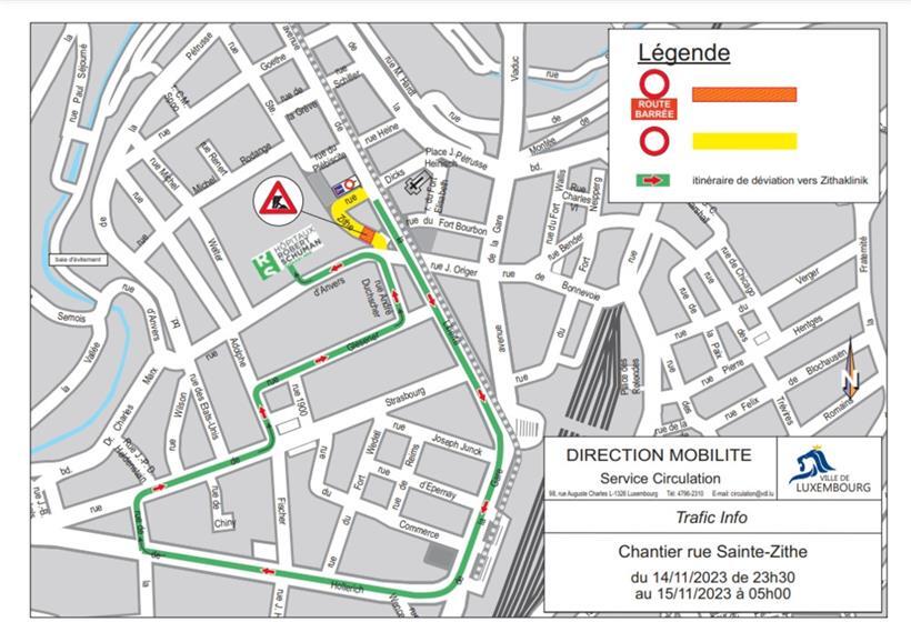 Rue Sainte-Zithe wird demnächst wegen Bauarbeiten gesperrt 