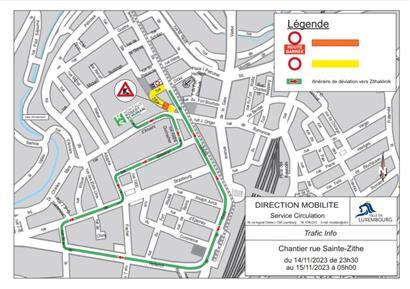Rue Sainte-Zithe wird demnächst wegen Bauarbeiten gesperrt