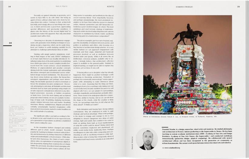 Krieg und Frieden und Architektur: Neue Ausgabe des Architektur-Magazins „Adato“ 