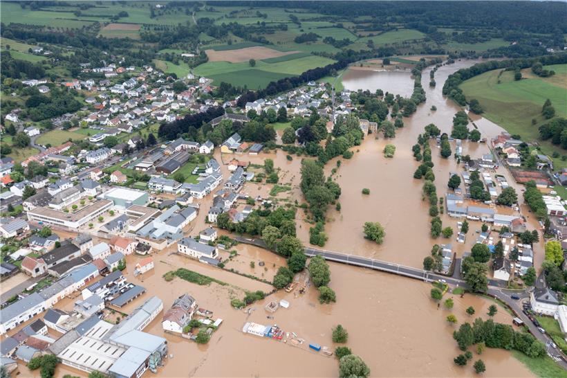 Fotos zeigen die Überflutungen rund um Bettendorf von oben 
