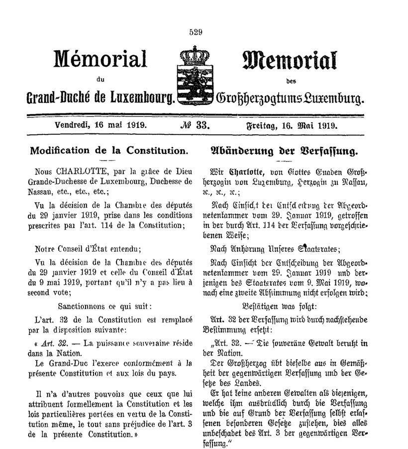 La démocratisation de la constitution luxembourgeoise 