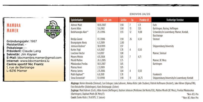 Neues Gesicht durch viele personelle Veränderungen bei Mamer  