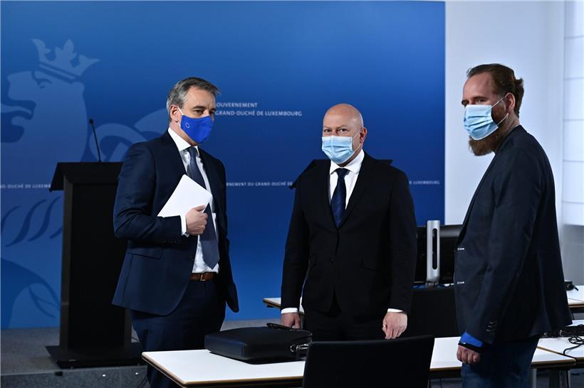 Bildungsminister Claude Meisch, Universitätsrektor Stéphane Pallage und Lucet-Direktor Antoine Fischbach bei der Pressekonferenz am Donnerstag
