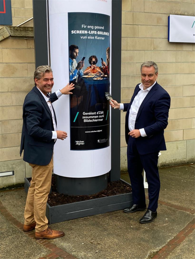 Bildungsminister Claude Meisch (r.) und Alain Massen von der Nationalen Elternvertretung 
