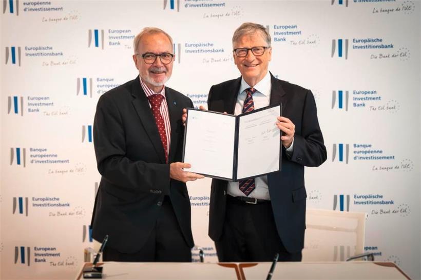 Bill Gates in Luxemburg: Dieses Foto hat die European Investment Bank (EIB) zur ...