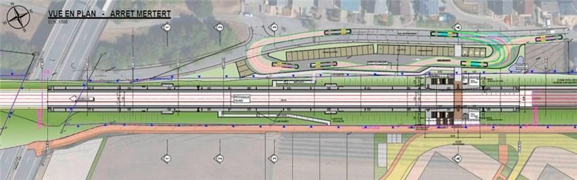 Bisher nicht mehr als eine Planzeichnung: der neue Bahnhof Mertert
