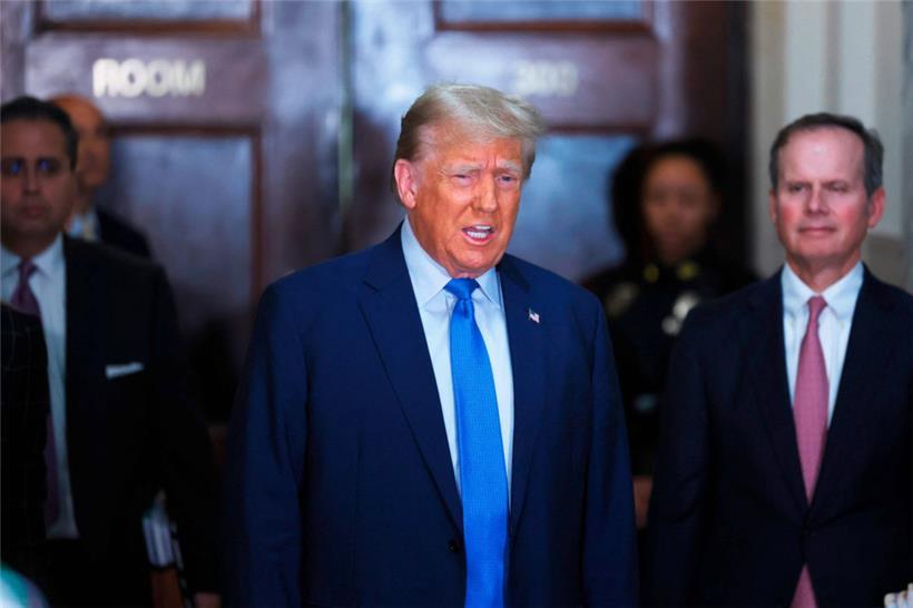„Bitte keine Reden“: Ex-Präsident Donald Trump am Montag in New York
