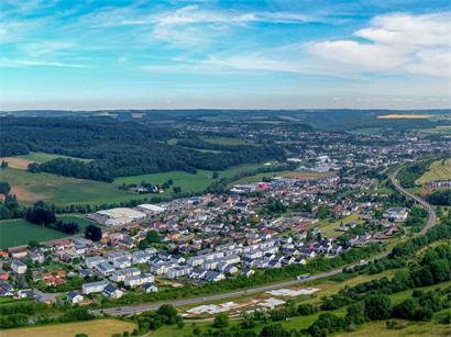Urbane Ansicht der Nordstad mit Schieren, Ettelbrück, Erpeldingen/Sauer und Diekirch als Fusionskandidaten in Luxemburg