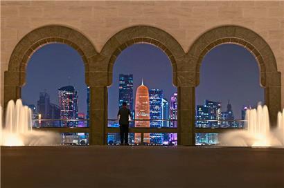 Blick auf die Skyline von Doha
