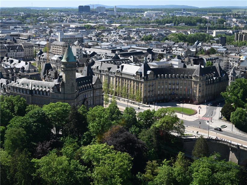 Blick auf die Spuerkeess Bankzentrale, Symbol für schwierige Finanzentscheidungen in komplexen Zeiten